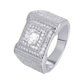 Sterling Silver Square Designer SZ 7 Mens Rings RP