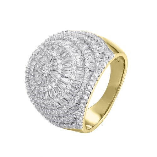 Sterling Silver CZ Round Shape Designer Sz 7 Mens Ring RP+GP