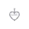 10K White Gold Round Diamond Womens Love Heart Pendant 1/4 Cttw