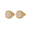 Sterling Silver Moissanite Round Shape Stud Earrings GP 3/4 Cttw