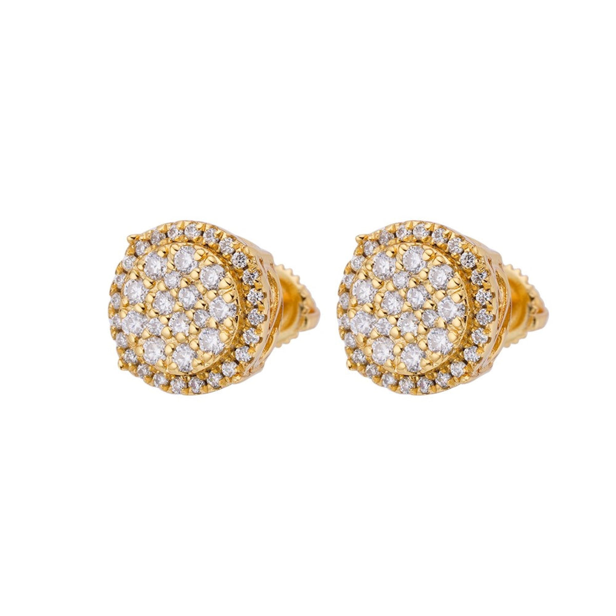 Sterling Silver Moissanite Round Shape Stud Earrings GP 3/4 Cttw
