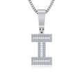 10K White Gold Tw Baguette Initial I Pendant 1/3 Cttw
