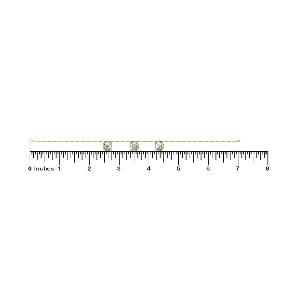 14K Yellow Gold Square Bracelet 3/4 Cttw
