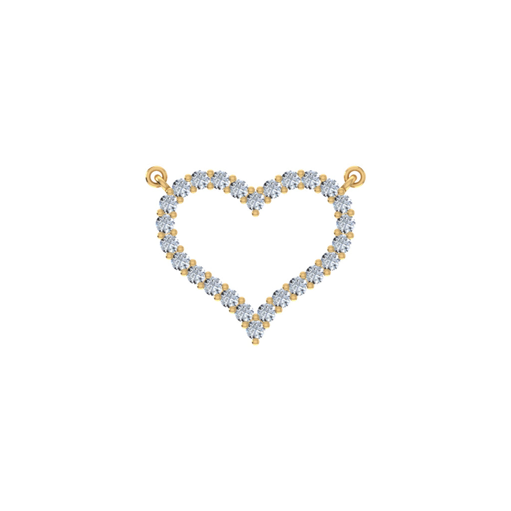 10K Yellow Gold Round Diamond Womens Heart Pendant 1/2 Cttw
