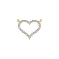 10K Yellow Gold Round Diamond Womens Heart Pendant 1/2 Cttw