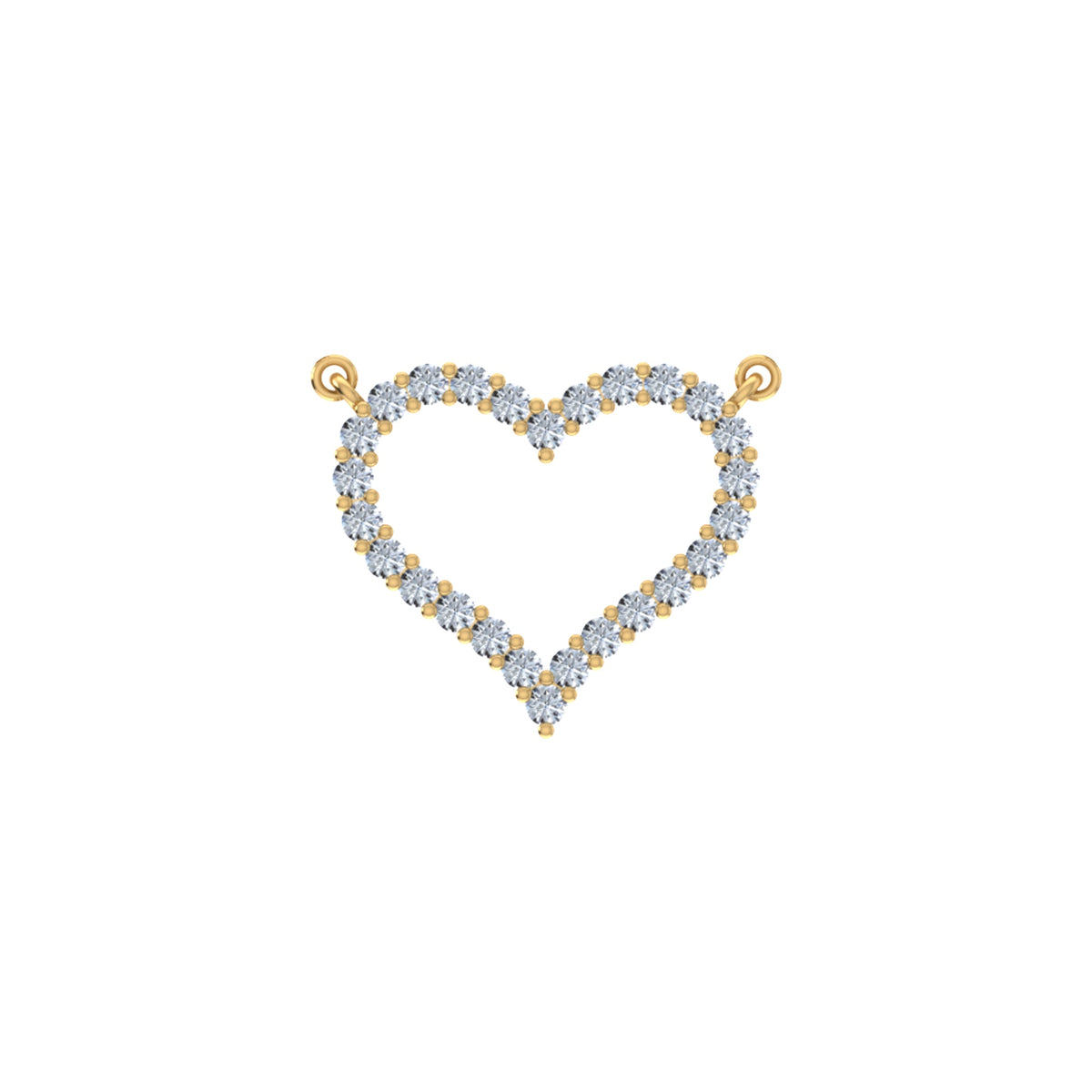 10K Yellow Gold Round Diamond Womens Heart Pendant 1/2 Cttw