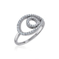 10K White Gold Round Diamond Pear Shape Womens Negative Gap Ring 1/3 Cttw