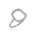 10K White Gold Round Diamond Square Shape Womens Negative Gap Ring 1/4 Cttw