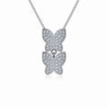 10K White Gold Womens Round Diamond Butterfly Cluster Top Open Pendant 1/4 Cttw