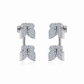 10K White Gold Womens Round Diamond Butterfly Cluster Top Open EarRing 1/4 Cttw