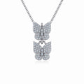 10K White Gold Womens Round Diamond Butterfly Cluster Top Open Pendant 1/4 Cttw
