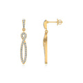 10K Yellow Gold Round Diamond Infinity Dangling Earrings 5/8 Cttw