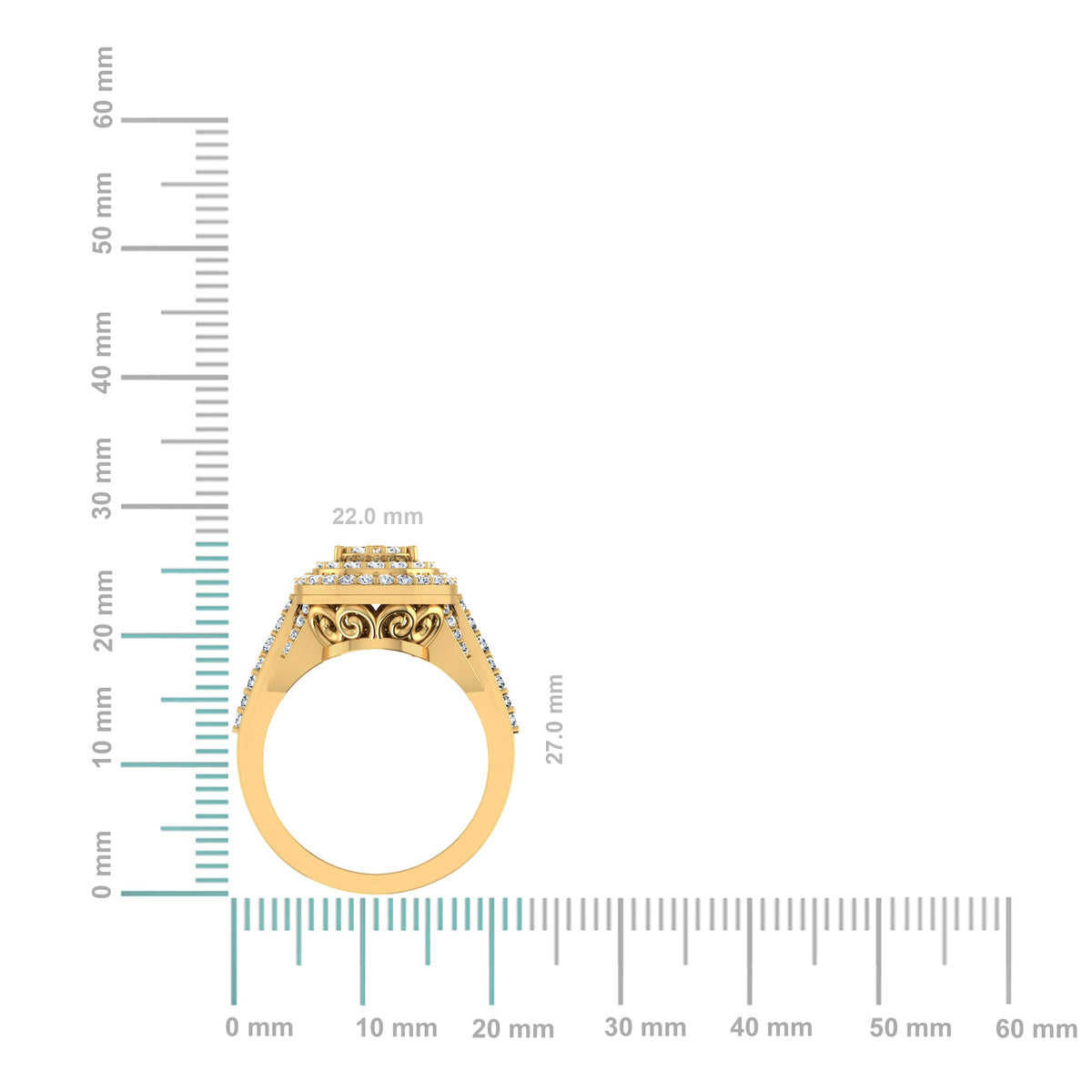 10K Yellow Gold Round Diamond Pear Shape Sz 7 Head Ladies Ring 1 Cttw