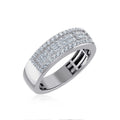10K White Gold Princess Diamond Mens Invisible Band 1-1/8 Cttw