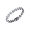 10K White Gold Round Diamond Womens Designer 8" Bracelet 8-3/8 Cttw