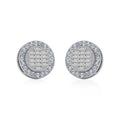 10K White Gold Round Baguette Diamond Stud Earring 5/8 Cttw
