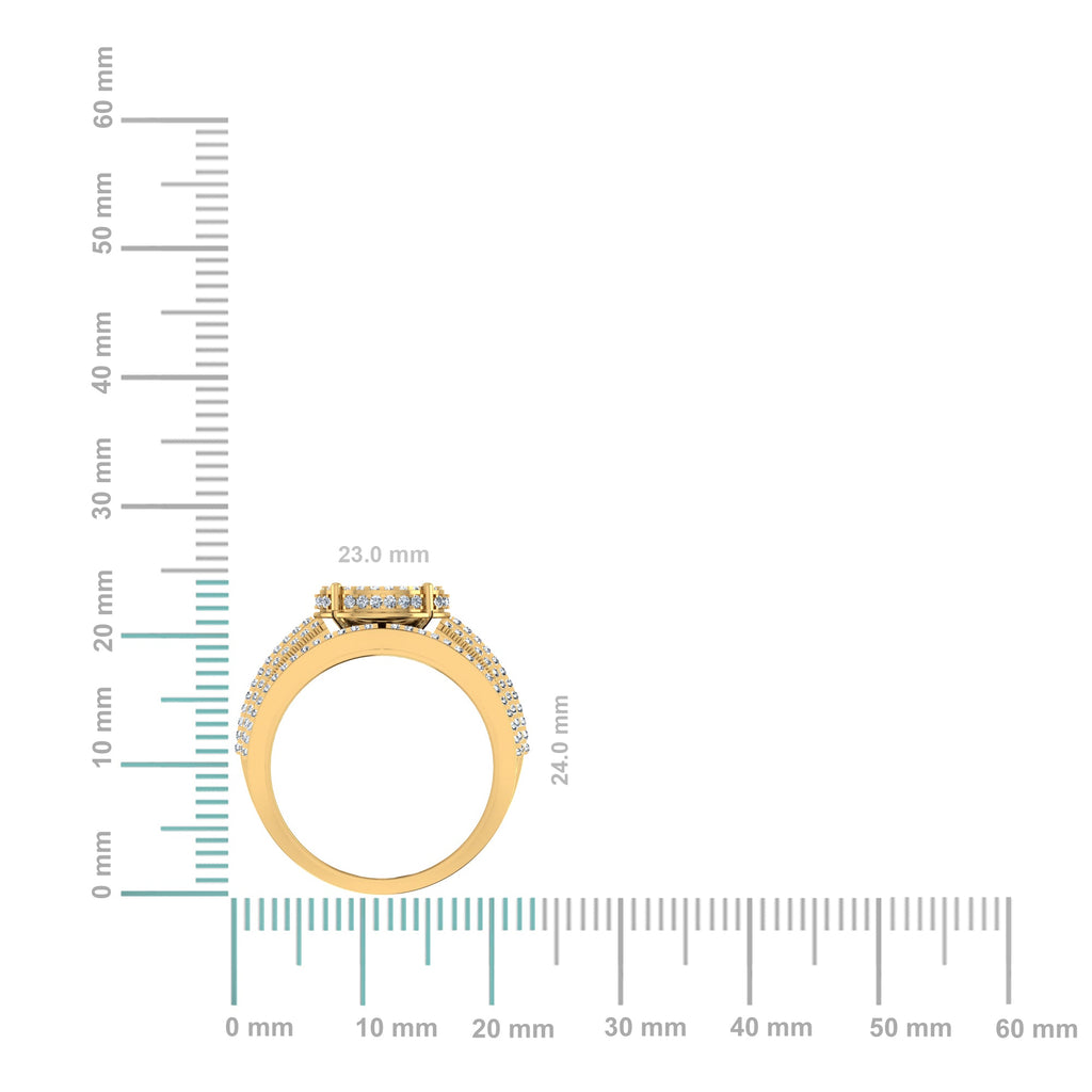 10K Yellow Gold Round Diamond Womens Designer Bridal Ring 7/8 Cttw