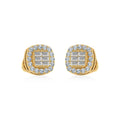 14K Yellow Gold Diamond Designer Stud Earring 1/3 Cttw