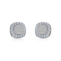 14K White Gold Round Baguette Diamond Stud Earring 5/8 Cttw