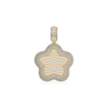 10K Yellow Gold Round Baguette Diamond Star Designer Charm Pendant 3-3/4 Cttw