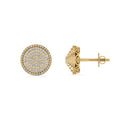 10K Yellow Gold Round Diamond Designer Mens Stud Earring 3/8 Cttw