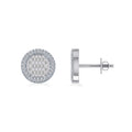 10K White Gold Round Baguette Diamond Halo Designer Earring 5/8 Cttw
