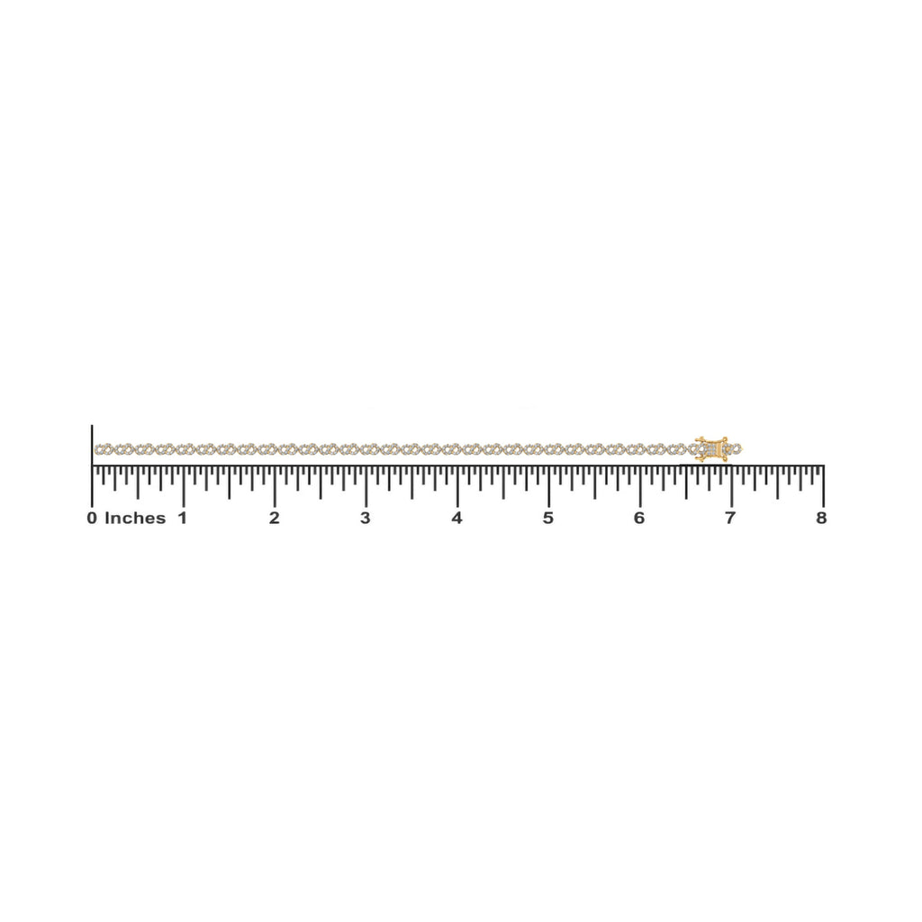 10K Yellow Gold Round Diamond Infinity Designer 7 Inch Bracelet 1-1/2 Cttw