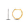 10K Yellow Gold Round Diamond Designer Hoop Earring 1/4 Cttw
