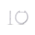 10K White Gold Round Diamond Designer Hoop Earring 1/5 Cttw