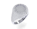 Sterling Silver Round Baguette Diamond Designer SZ 10 Mens Ring 1-1/2 Cttw