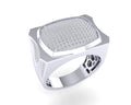 Sterling Silver Round Diamond Square Designer SZ 10 Mens Ring 3/4 Cttw