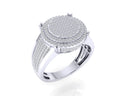 Sterling Silver Round Diamond Double Halo Designer SZ 10 Mens Ring 7/8 Cttw