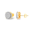 Sterling Silver Moissanite Designer Stud Earrings RP+GP 3/4 Cttw