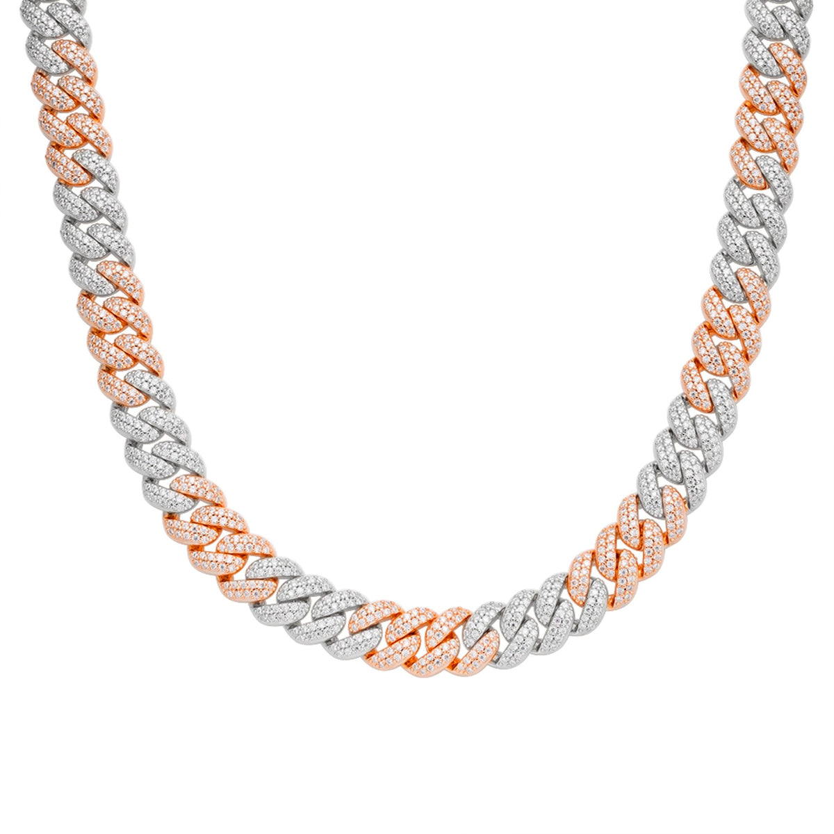 Sterling Silver Moissanite 10mm Cuban Chain 22 Inch Necklace RP+PP 13-5/8 Cttw