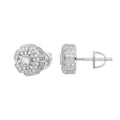 Sterling Silver Round Moissanite Designer Stud Earrings RP 1-1/3 Cttw