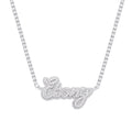 Sterling Silver Round Moissanite Ebony Word Designer 18 Inch Necklace RP 16-1/8 Cttw