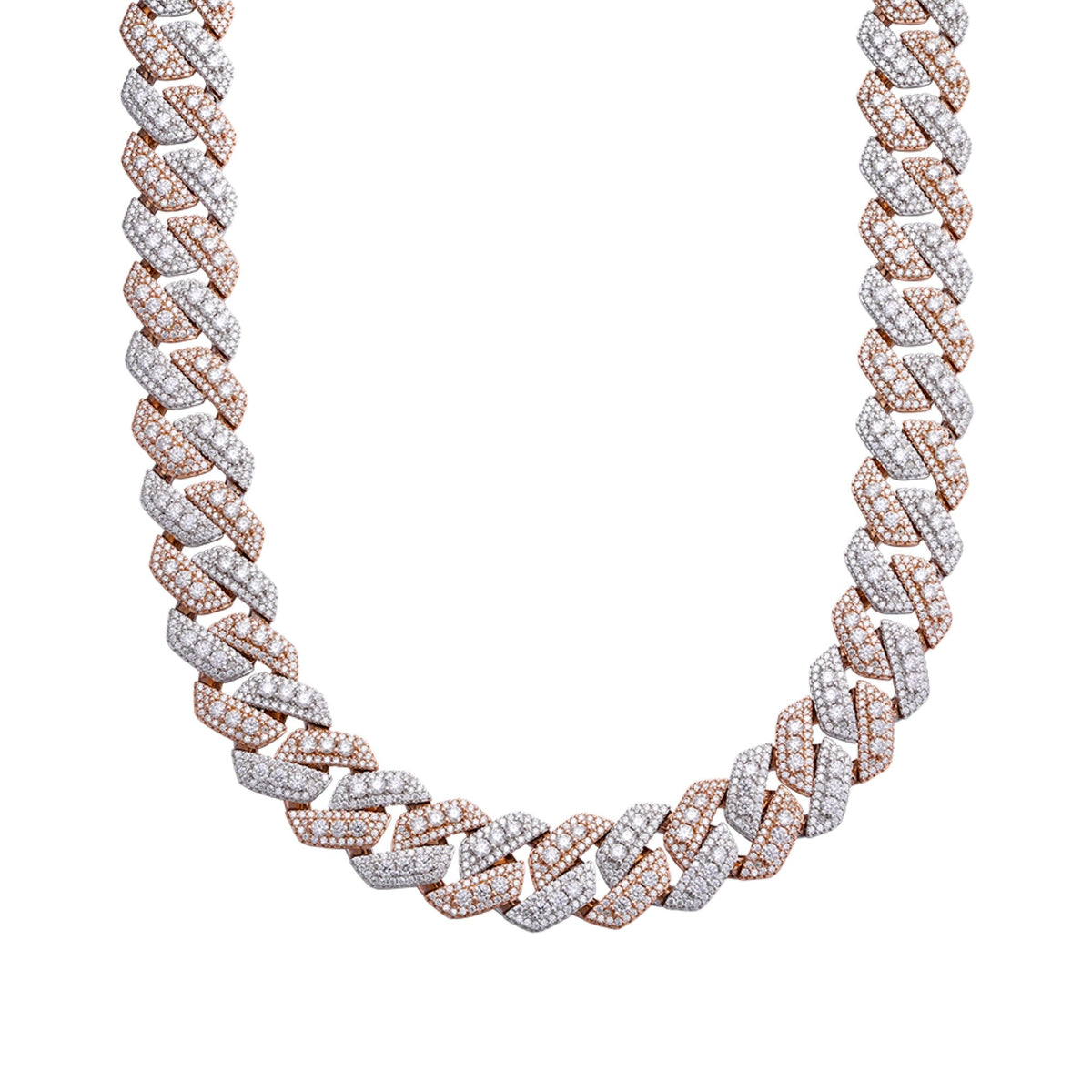 Sterling Silver Round Big Stone in Center Surrounded with Small Stones 20mm Moissanite Cuban Chain 22Inch Necklace RP+PP 55-5/8 Cttw