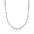 Sterling Silver Round Baguette Moissanite Heart 18 Inch Necklace RP 15-3/4 Cttw