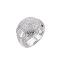 Sterling Silver Round Moissanite SZ 10 Designer Mens Ring RP 2-1/2 Cttw