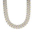 Sterling Silver Round 22mm Moissanite Miami Cuban Mosiac Setting 22 Inch Necklace RP+GP 60-1/4 Cttw