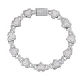 Sterling Silver Round Moissanite Infinity Heart Designer 8 Inch Bracelet RP 8-1/6 Cttw