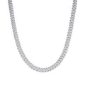Sterling Silver 8mm Round Moissanite Cuban 18 Inch Necklace RP 8-1/3 Cttw