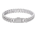 Sterling Silver 10mm Round Moissanite Cuban 8 Inch Mens Bracelet RP 5 Cttw