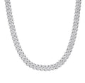 Sterling Silver 12mm Round Big Stone in Center Surrounded with Small Stones Moissanite Cuban 22 Inch Mens Necklace RP 23-1/2 Cttw