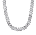 Sterling Silver 20mm Round Big Stone in Center Surrounded with Small Stones Moissanite Cuban 22 Inch Mens Necklace RP 39-1/8 Cttw