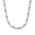 Sterling Silver Round Moissanite With Red Eyes Skull 22 Inch Necklace RP 30-3/4 Cttw