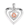 Sterling Silver Round Moissanite Solitaire Heart Designer Pendant RP+PP 1/10 Cttw