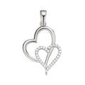 Sterling Silver Round Moissanite Double Heart Infinity Designer Pendant RP 1/6 Cttw