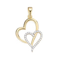 Sterling Silver Round Moissanite Double Heart Infinity Designer Pendant RP+GP 1/6 Cttw