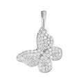 Sterling Silver Round Moissanite Butterfly Animal Pendant RP 5/8 Cttw